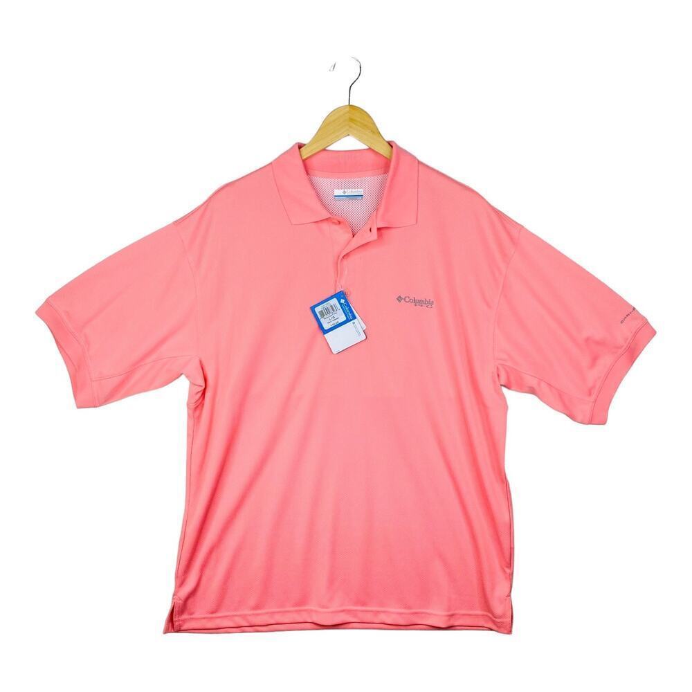 NWT Columbia PFG Bubblegum Pink Better Cast Polo Short Sleeve Vented Size Large
